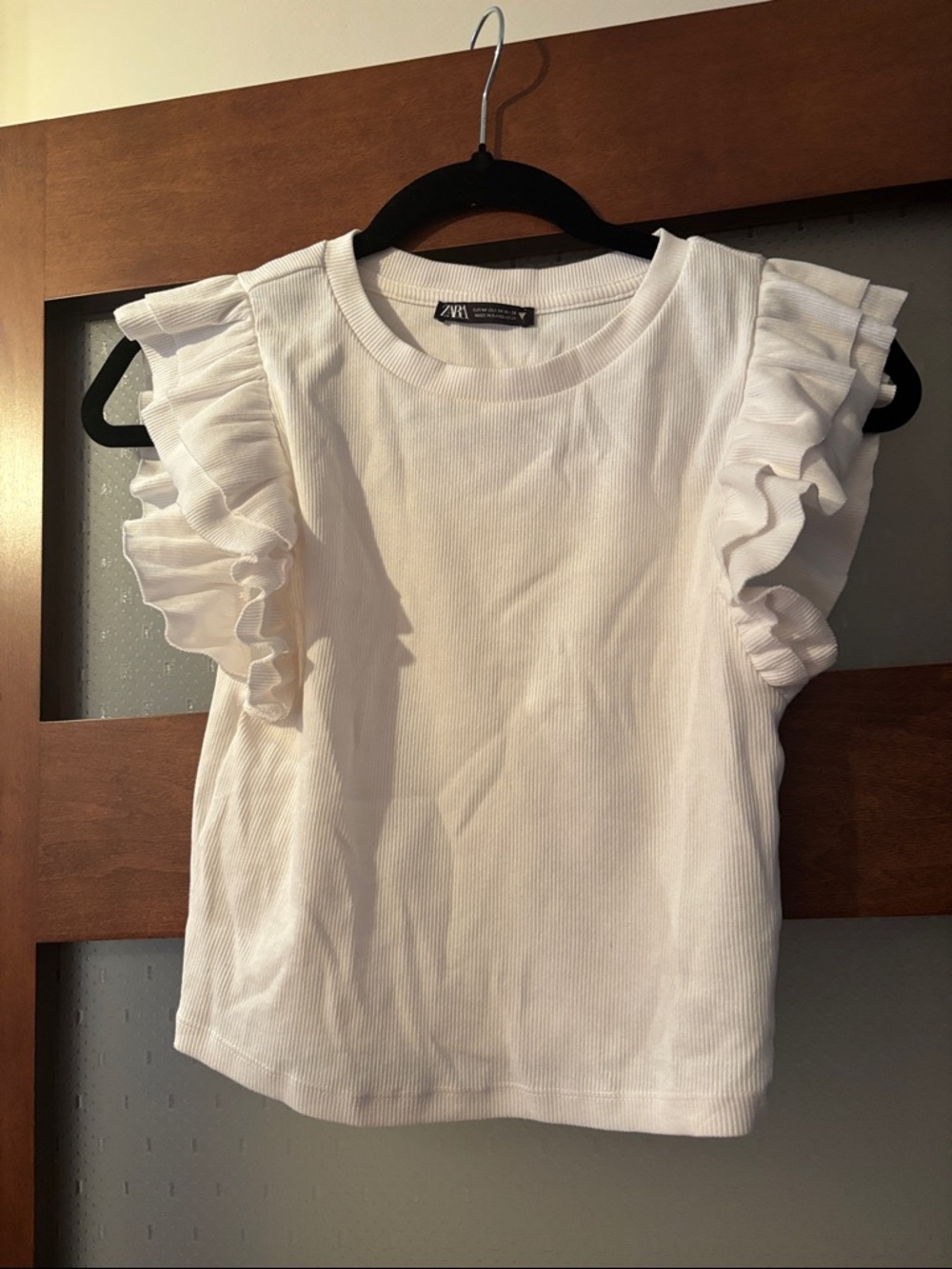 Zara White Girls' Ruffled Tank Top